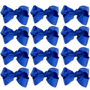 12pc Baby Girls Teens Women Solid 8" Hair Bows